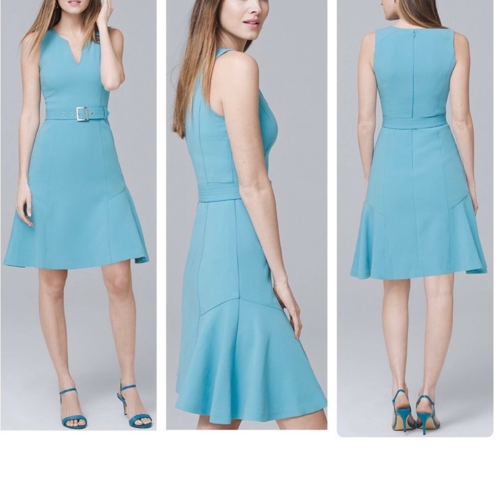 Aqua White House Black Market dress